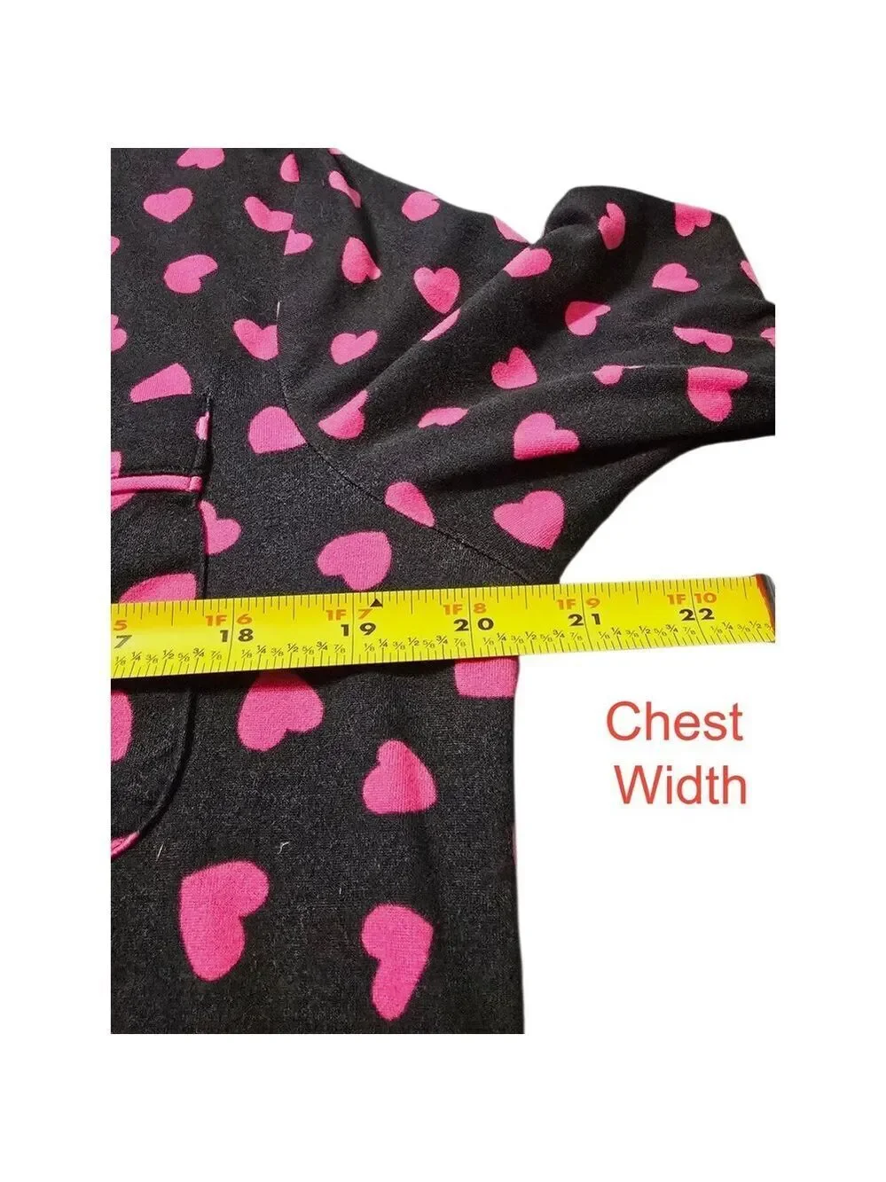 Kate Spade Pink Hearts Long Sleeve Notch Collar Long Pajama Set Sz S